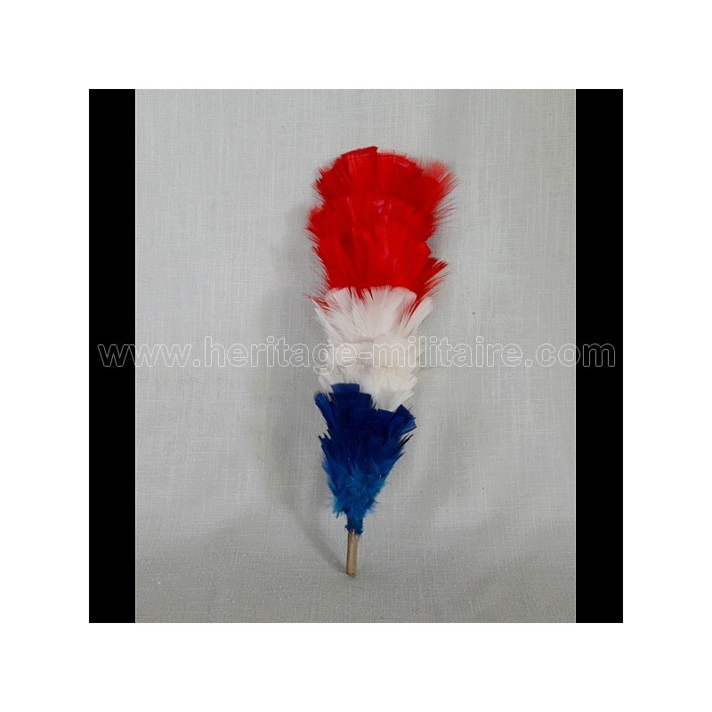 Plumet Bleu Blanc Rouge 30 cm pour shako tige bois