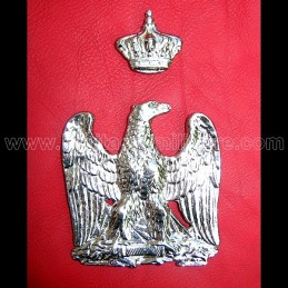 Aigle et couronne de sabretache argentée