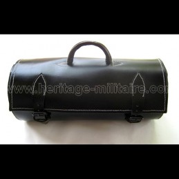 Round leather travel bag