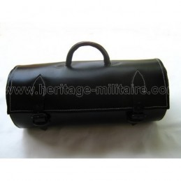 Round leather travel bag