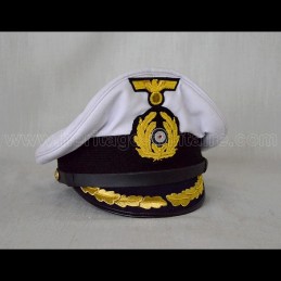 Casquette d'officier U-Boat Allemand avec insignes brodés