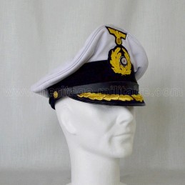 Casquette d'officier U-Boat Allemand avec insignes brodés