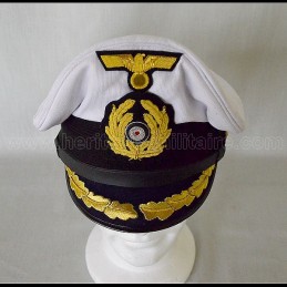 Casquette d'officier U-Boat Allemand avec insignes brodés