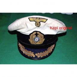 Casquette d'officier U-Boat Allemand avec insignes brodés