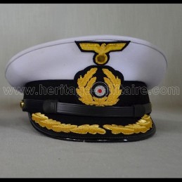 Casquette d'officier U-Boat Allemand insignes brodés aspect rigide