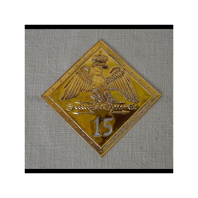Shako plate 1806 - 1810 with N°15 Shako plate 1806 - 1810 with N°15