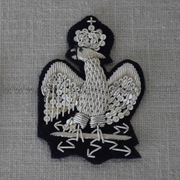 Aigle de retroussis argenté brodé