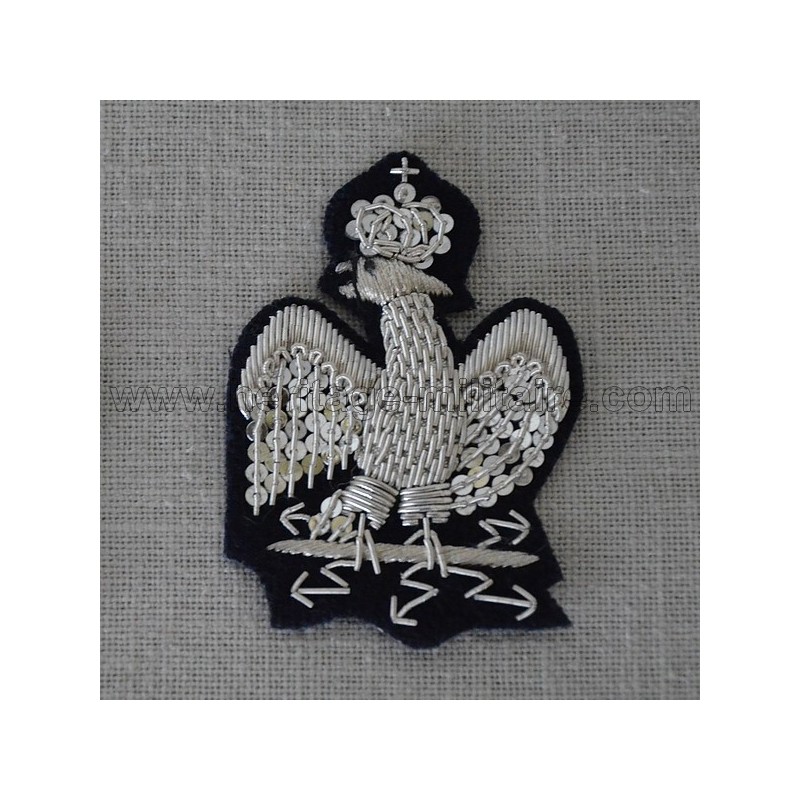 Silver embroidered eagle for turn-up for frock coat