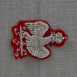 Silver embroidered eagle for turn-up for frock coat