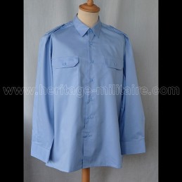 Shirt Military twill Light Sky Blue Long Sleeve 