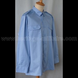 Shirt Military twill Light Sky Blue Long Sleeve 