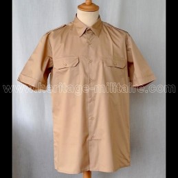 Chemise militaire twill beige manche courte