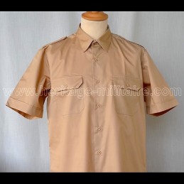 Shirt Military twill Tan Short Sleeve 