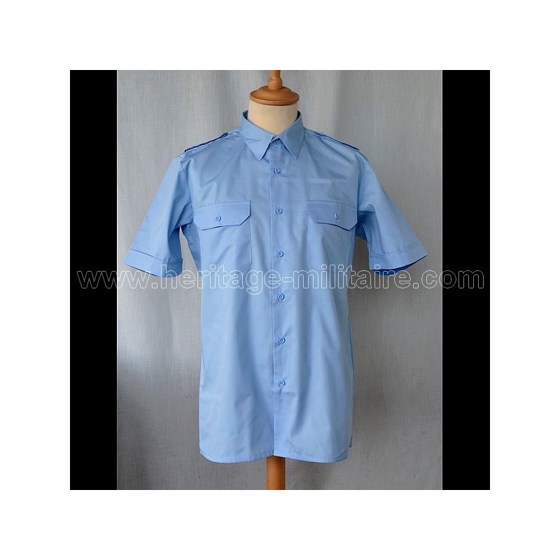 Shirt Military twill Light Sky Blue short Sleeve 