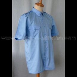 Shirt Military twill Light Sky Blue short Sleeve 