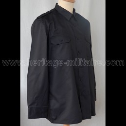 Shirt Military twill Black Long Sleeve 