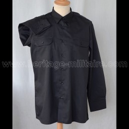 Chemise militaire twill noire manche longue