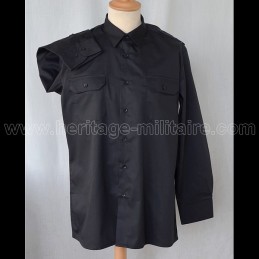 Shirt Military twill Black Long Sleeve 