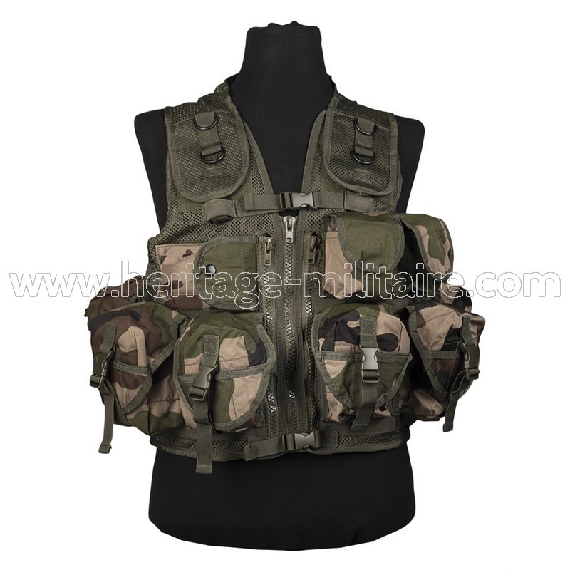 Gilet tactique 9 poches camo français CCE