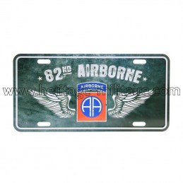 License plate 82nd Airborne