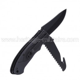 Couteau bushcraft 2 lames noir