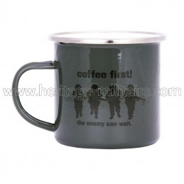Enamel mug "Coffee First"