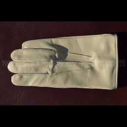 Gants en cuir courts beige...