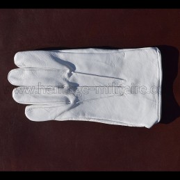 Leather gloves short white