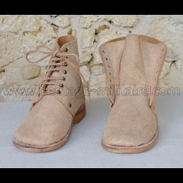 Strong demi bottes a talon large en cuir style brodequin pour