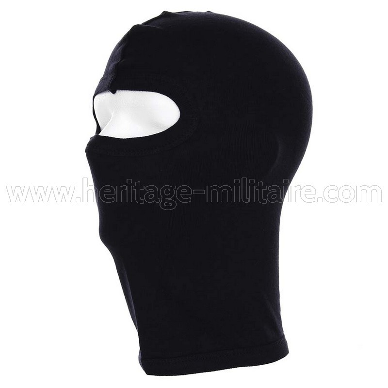 Cagoule Noire En Cuir (Bouche Découverte)