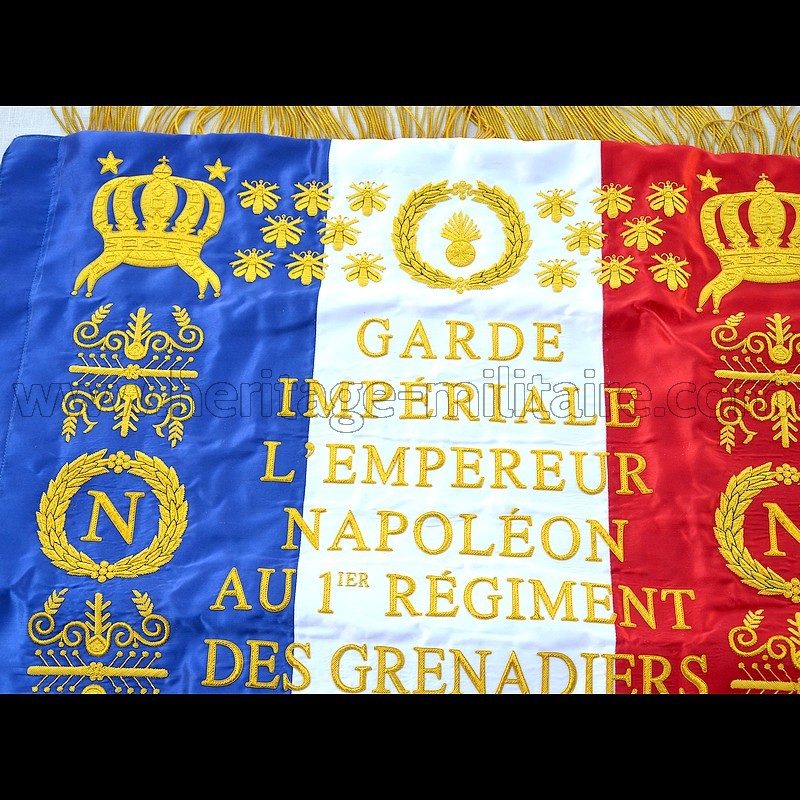 Flag 1st Regiment of grenadiers of the embroidered French guard 1812  Napoleon 1st