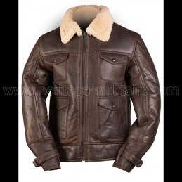 Leather Jacket A4 US Navy