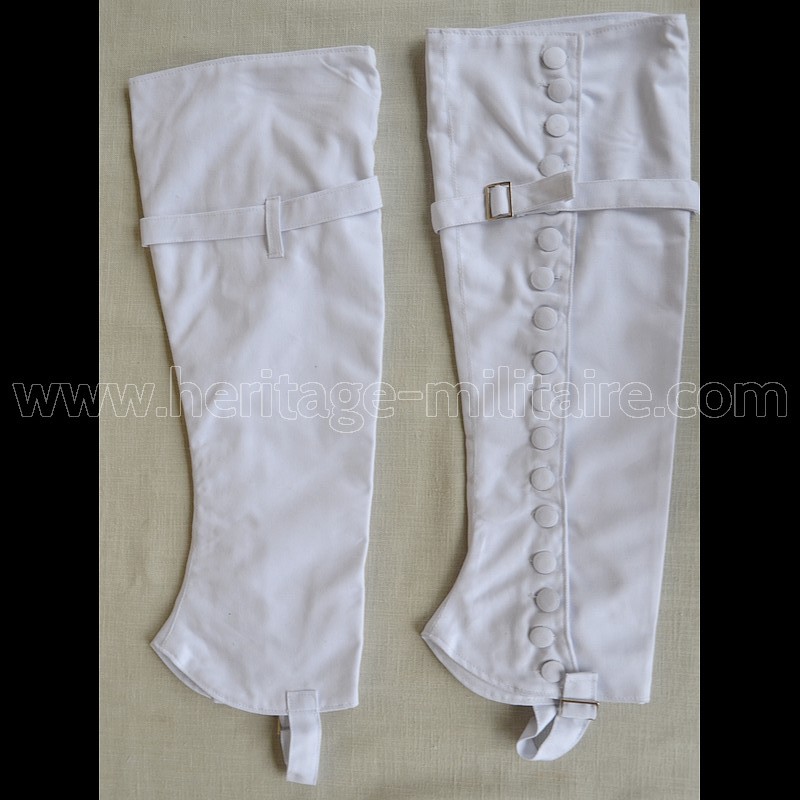 White canvas gaiters, high model, pair