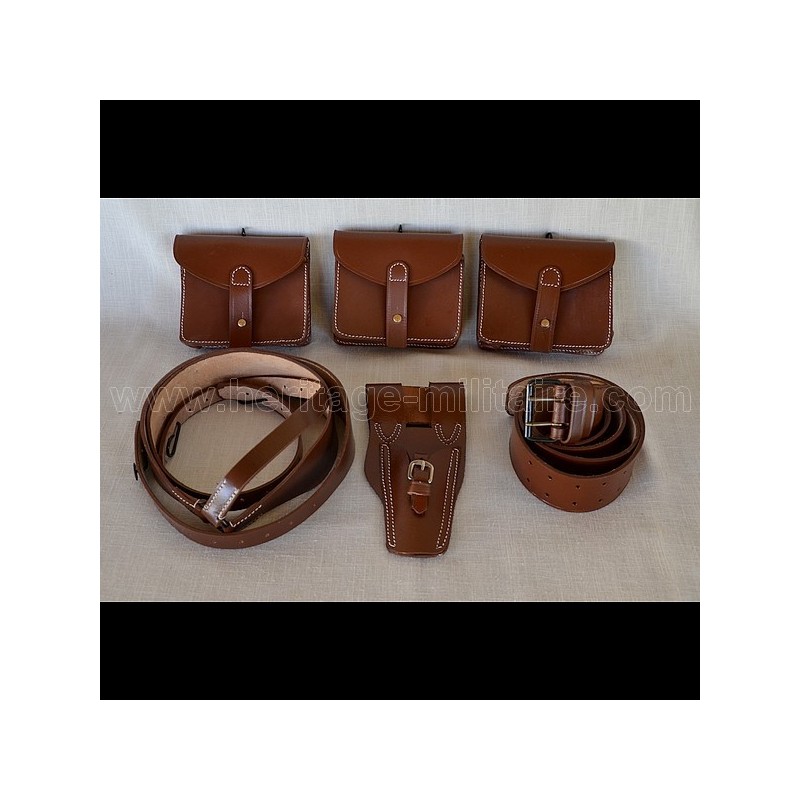 Set complet cuir marron France 14-18 WWI Set complet cuir marron France 14-18 WWI