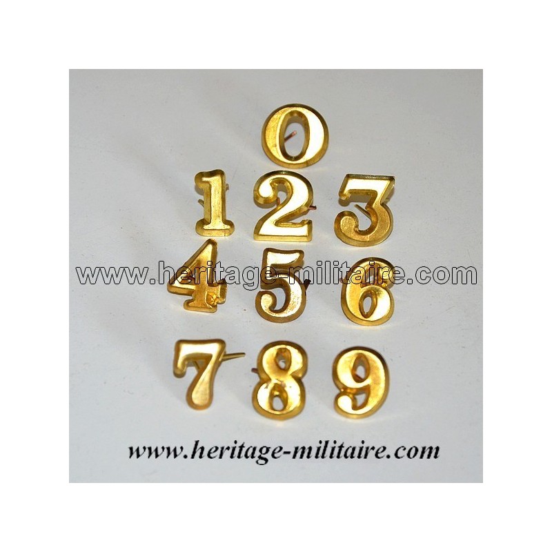 Metal insignia number