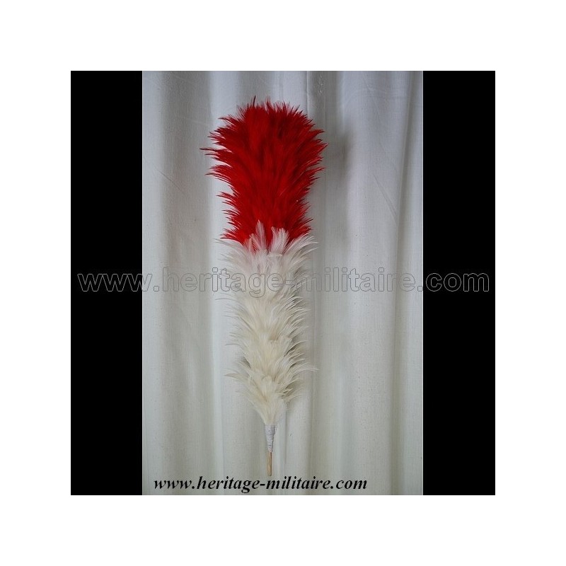 Plumet blanc et rouge 50 cm 