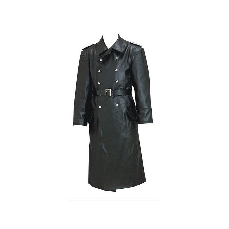 Allemand Submariner la seconde guerre mondiale manteau vintage en cuir noir véritable vache cacher manteau de cuir