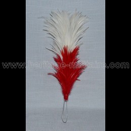 Plumet rouge / blanc 25 cm pour shako tige metal