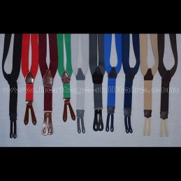 Braces leather and elastic, red, blue, or green