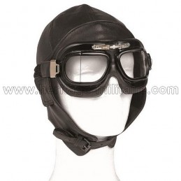 Casque aviateur cuir marron