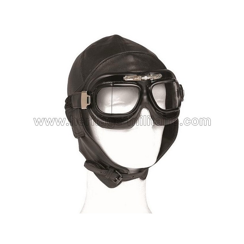 Casque aviateur cuir marron