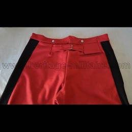 Pantalon d'officier français rouge garance bande noire Napoleon III