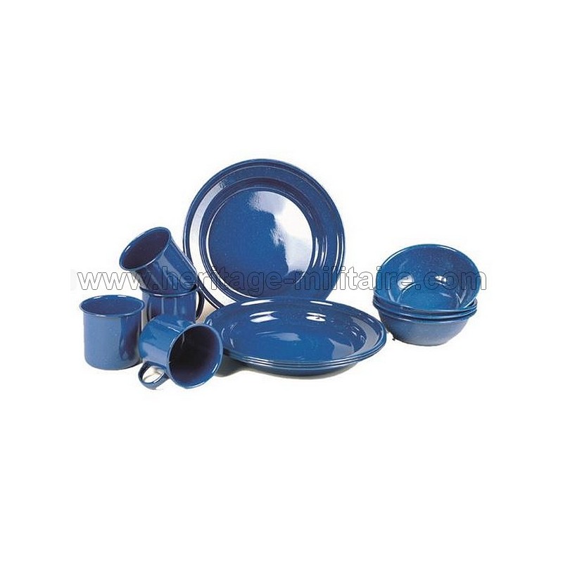 Blue enamel service set