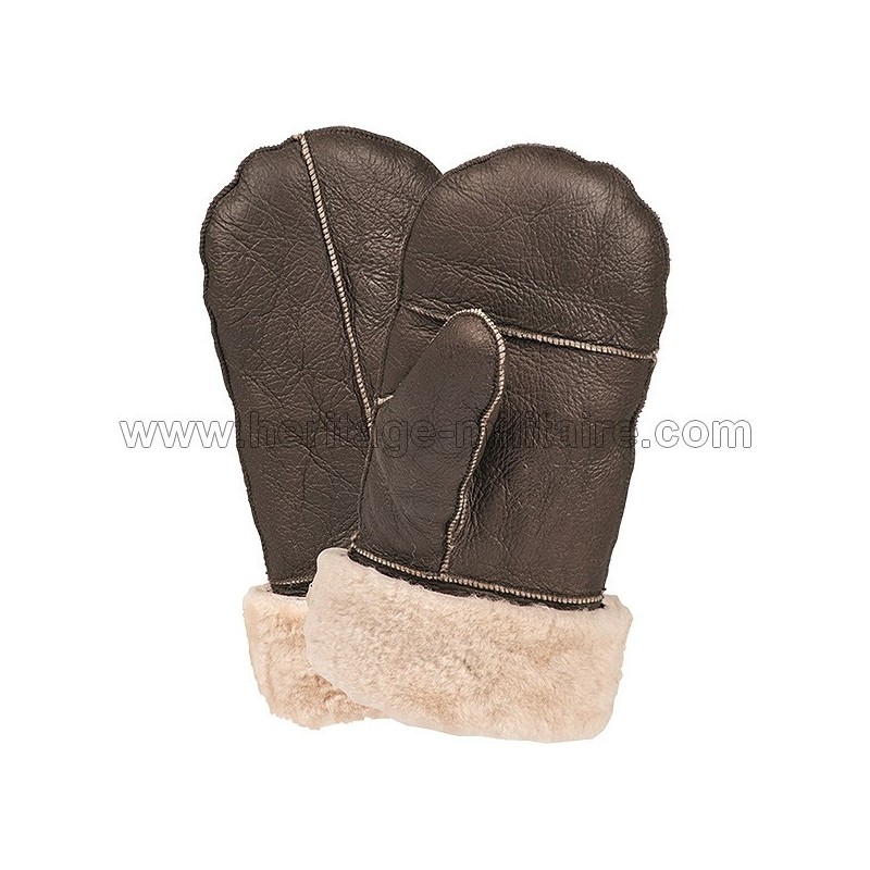 US Airforce B3 brown leather mittens