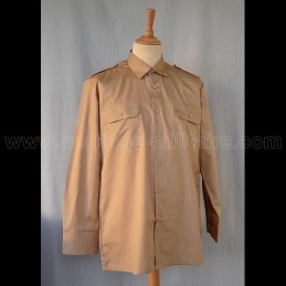 Chemise militaire beige manche longue